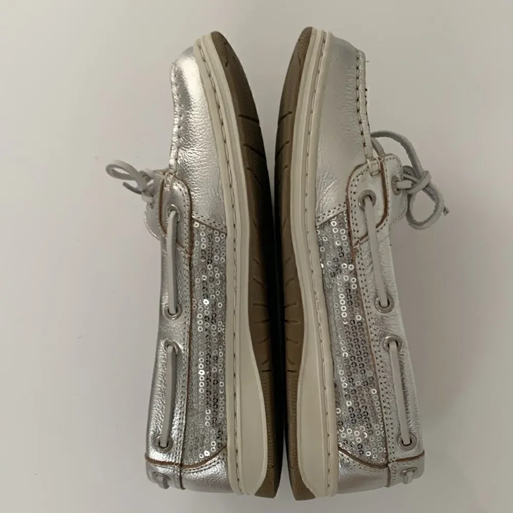 Sebago Silver Embellished Sequins Shoes Size 8 - Picture 7 of 12